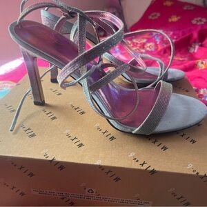 Rainbow Mix No.6 band strappy heel sandals.